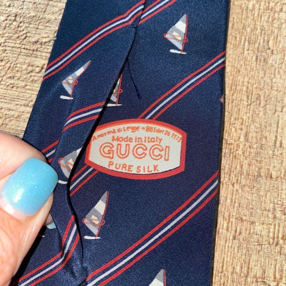 Vintage Gucci yacht boat tie GG - Picture 4 of 15